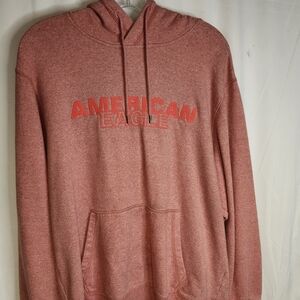 American Eagle Outfitters Pink Hooded Hoodie Men Sz Large Pullover Sweatshirt